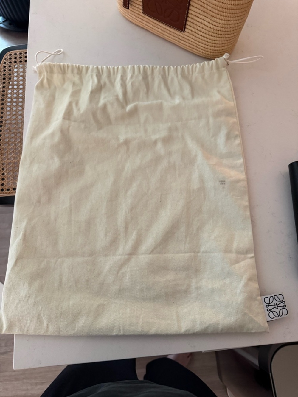 Loewe Natural Straw Tote with Brown Leather Trim - Picture 14 of 14